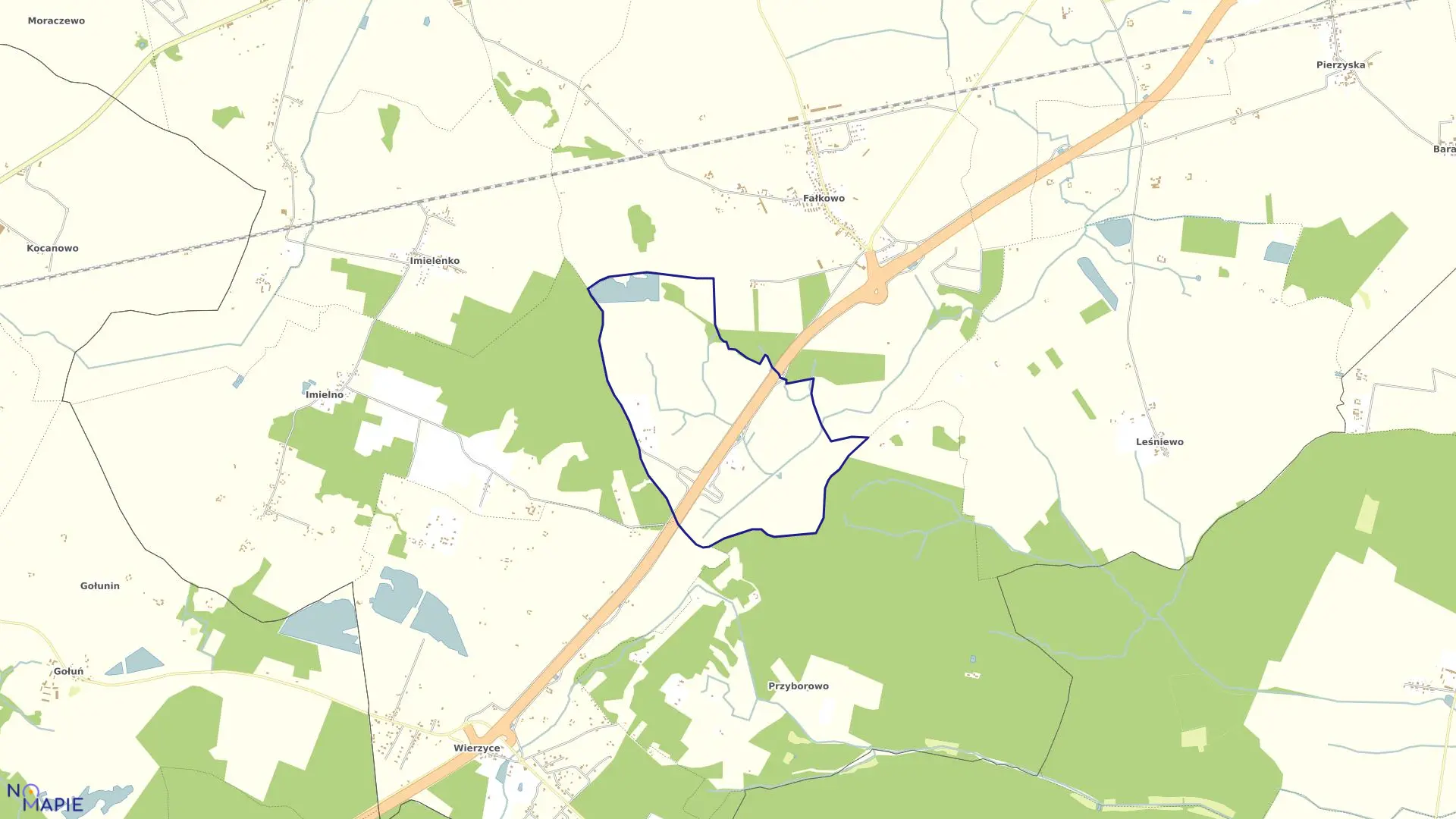 Mapa obrębu CHWAŁKÓWKO w gminie Łubowo